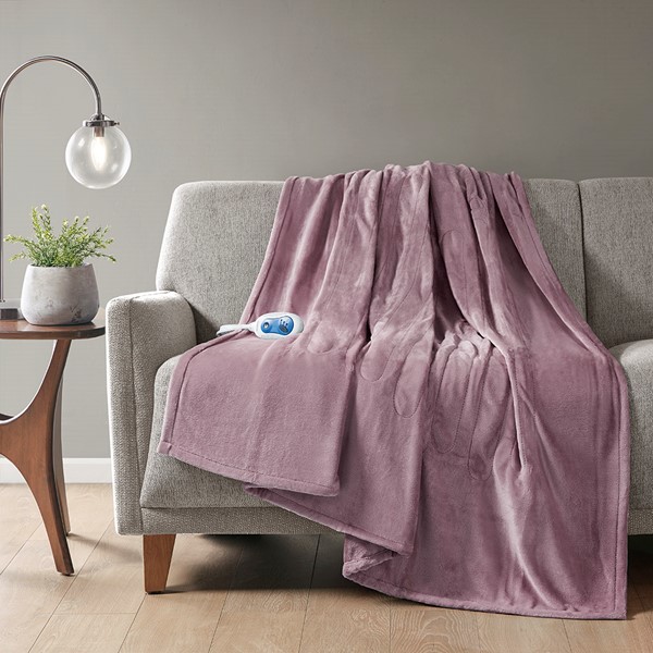 Beautyrest Plush Heated Throw in Lavender, 60x70" BR54-0665