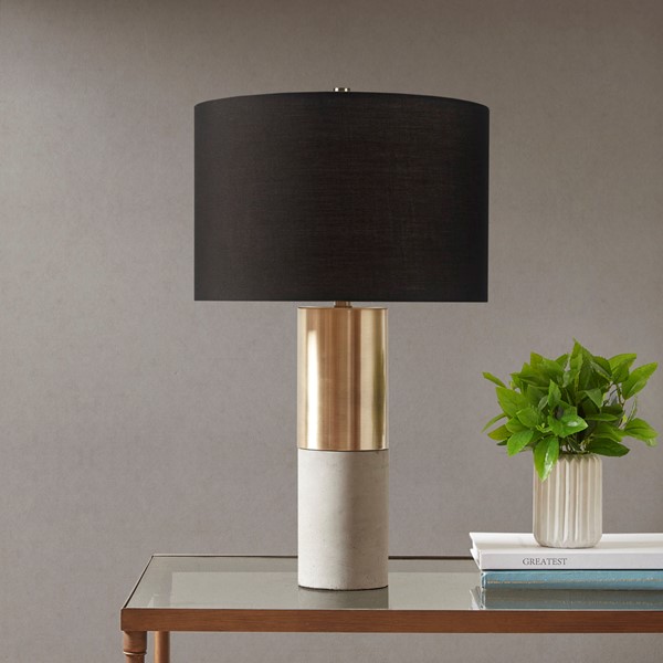 INK+IVY Fulton Concrete Table Lamp in Gold/Grey/Black MPS153-0079