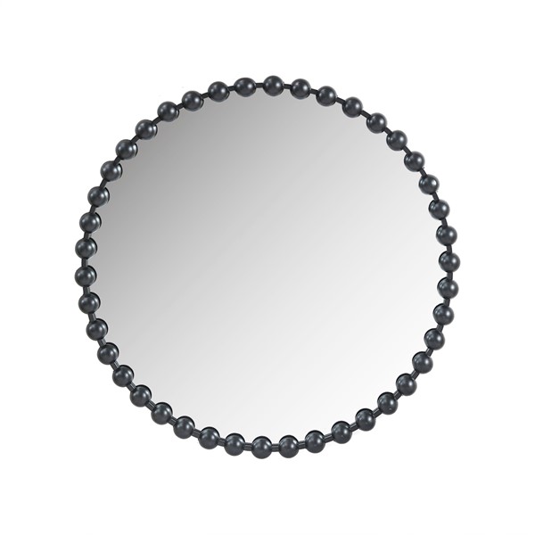 Madison Park Signature Marlowe Beaded Round Wall Mirror in Black, 36" Dia MPS95F-0037