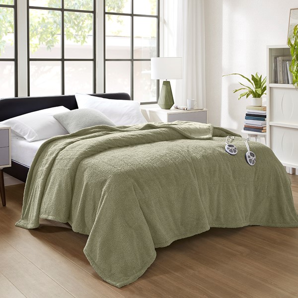 Serta Dream Soft Heated Blanket in Sage, Queen ST54-3589