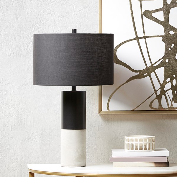 INK+IVY Fulton Concrete Table Lamp in Black/Grey FB153-1155