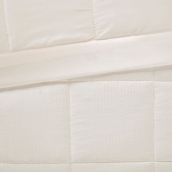 Madison Park Cambria Oversized Down Alternative Blanket with Satin Trim in Ivory, King MP51-2600