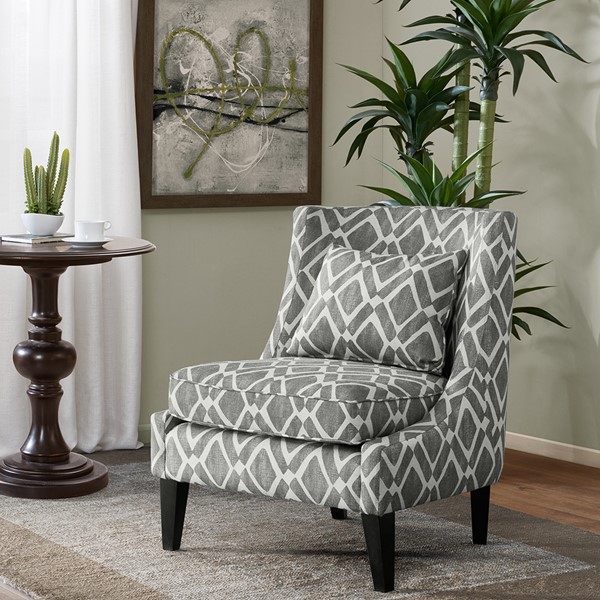 Madison Park Waverly Swoop Arm Chair in Grey FPF18-0516