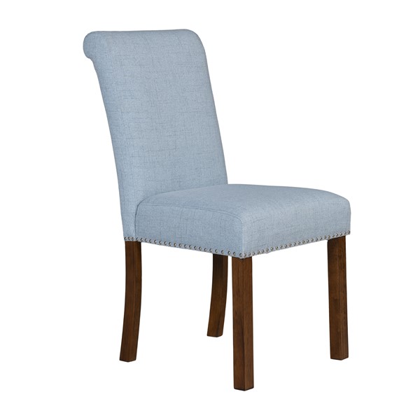 510 Design Aubrey Upholstered Dining Chair with Nailhead Trim Set of 2 in Light Blue 5DS108-0045