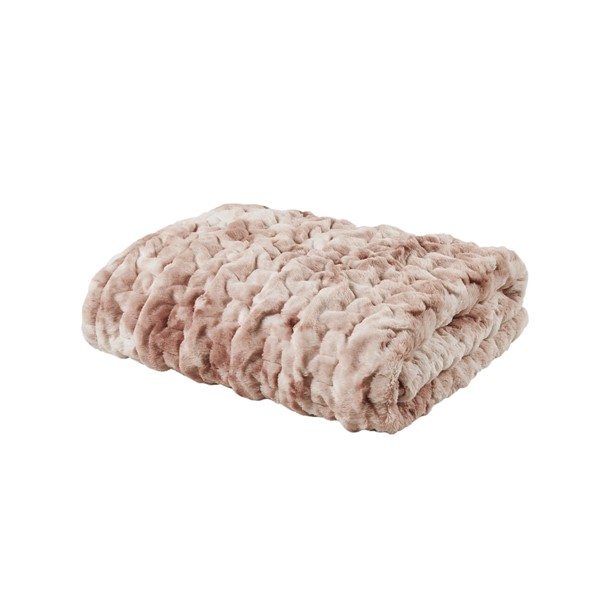 Regency Heights Ruched Faux Fur Throw in Pink, 50x60" MCH50-5677