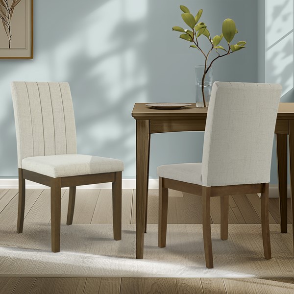 510 Design Everly Upholstered Channel-back Dining Chair Set of 2 in Light Taupe 5DS108-0042