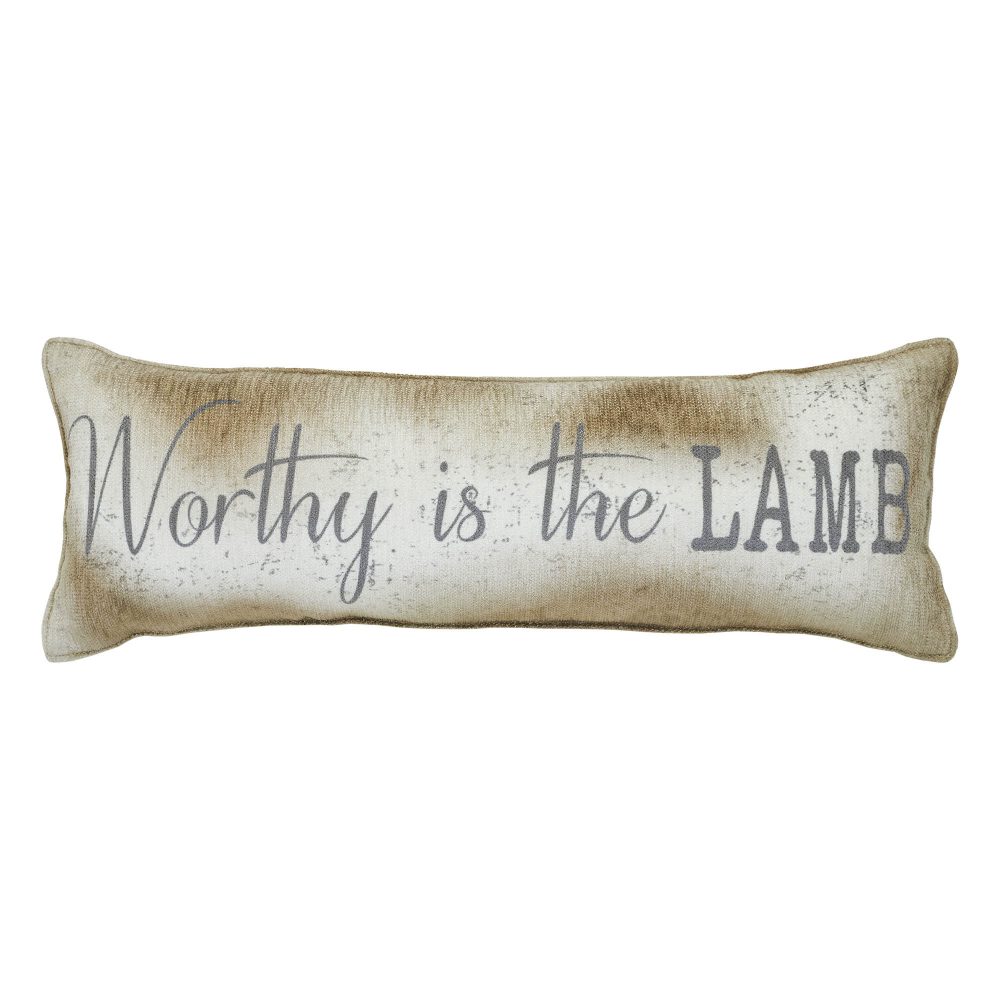 Celebrate Grace Worthy is the Lamb Pillow 5x15