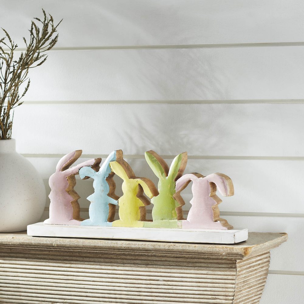 Bunny Hop Wooden 5 Bunny Silhouettes 5x13.5x2