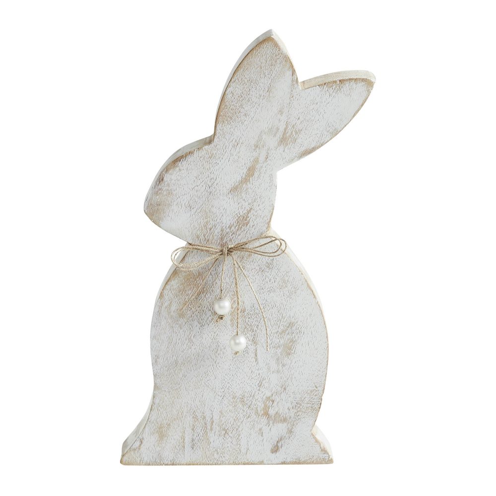 Spring In Bloom Wooden Upright Bunny Silhouette w/ Twine 13.75x6.75x1.5