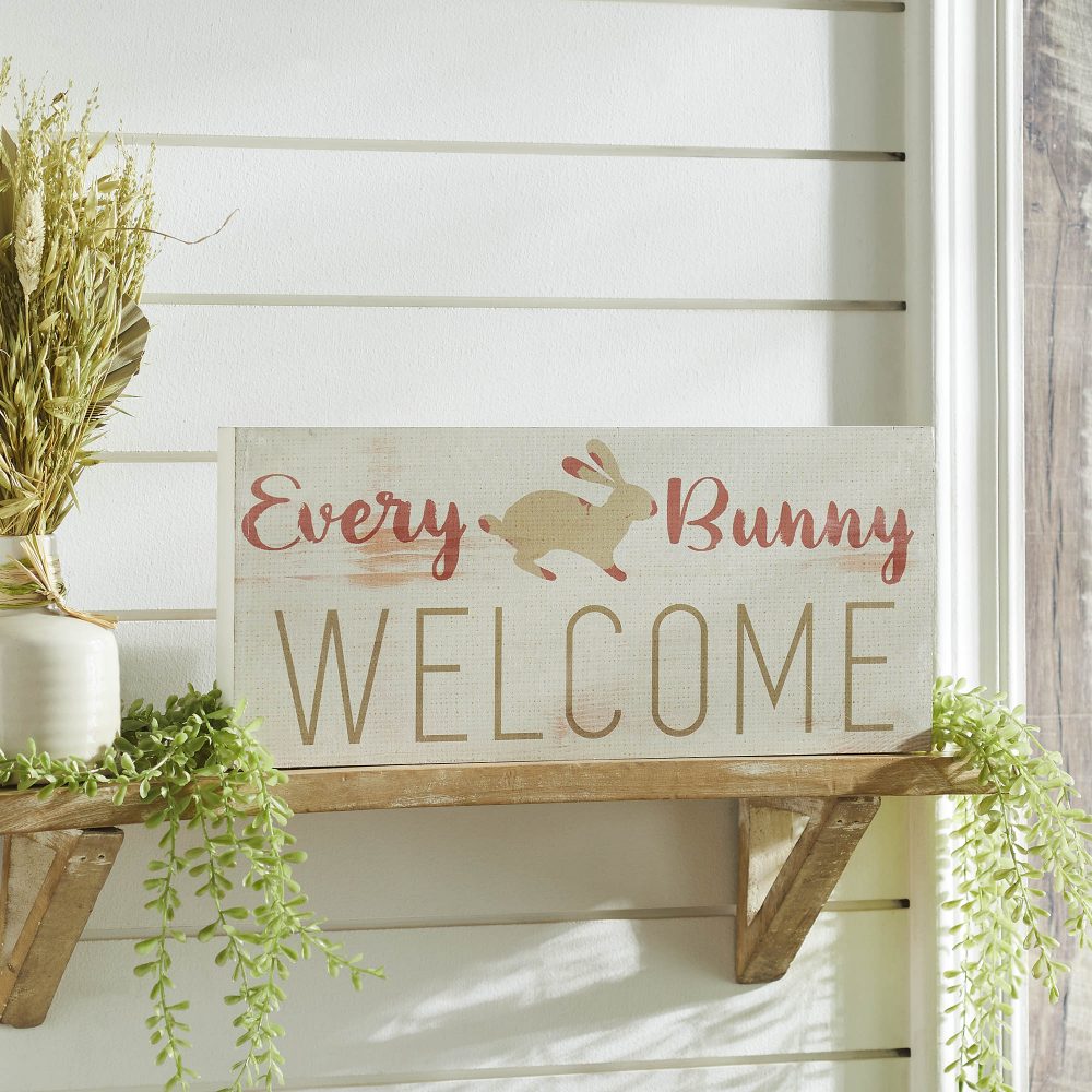 Bunny Hop Every Bunny Welcome MDF Sign 7x16x1