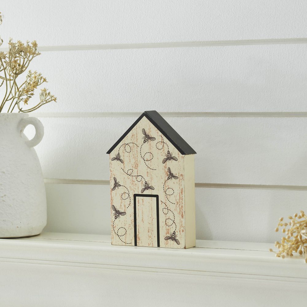 Buzzy Bees Bee House MDF Wall Sign 6x4.5x1