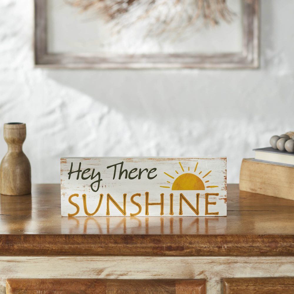 Spring In Bloom Hey There Sunshine MDF Wall Sign 4x11x0.75