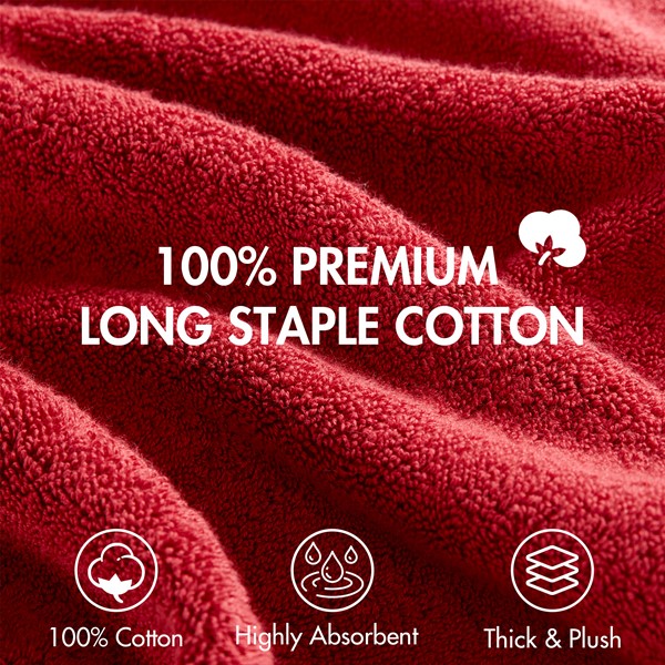 Madison Park Signature 800GSM 100% Cotton 8 Piece Towel Set in Bright Red, 8-Piece MPS73-550