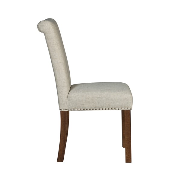 510 Design Aubrey Upholstered Dining Chair with Nailhead Trim Set of 2 in Natural 5DS108-0044