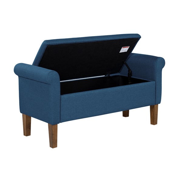 510 Design Aubrey Upholstered Storage Bench in Blue 5DS105-0051