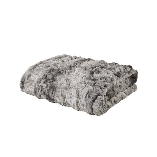 Regency Heights Ruched Faux Fur Throw in Gray, 50x60" MCH50-5675