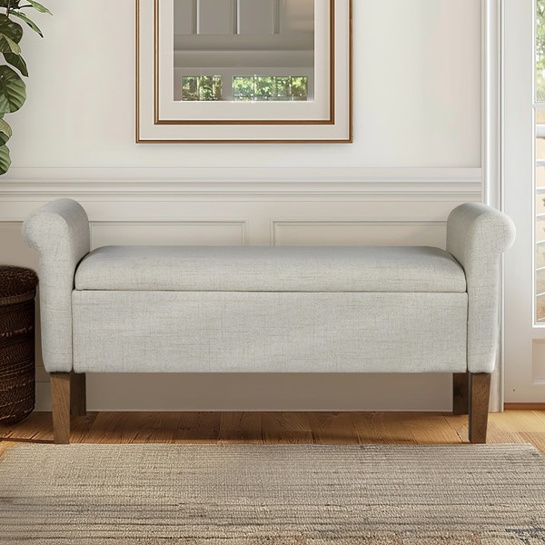 510 Design Aubrey Upholstered Storage Bench in Natural 5DS105-0050