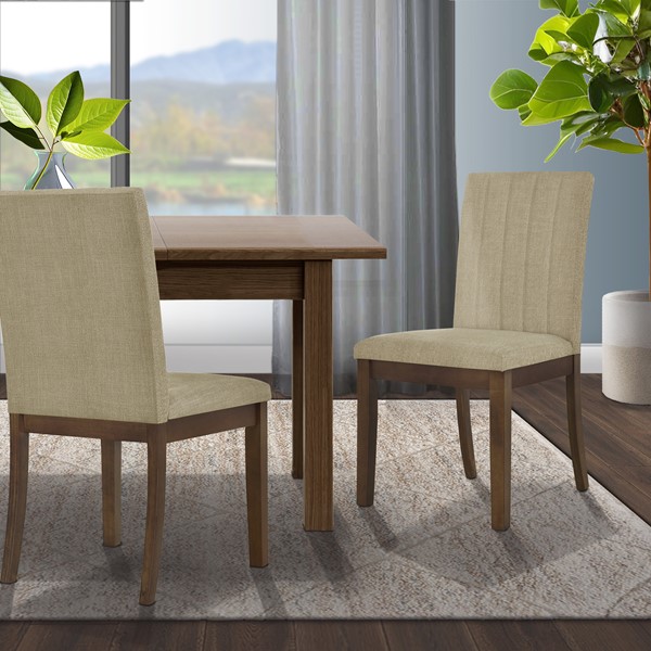 510 Design Everly Upholstered Channel-back Dining Chair Set of 2 in Taupe 5DS108-0034