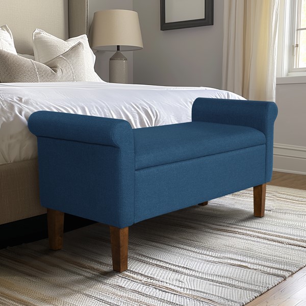 510 Design Aubrey Upholstered Storage Bench in Blue 5DS105-0051