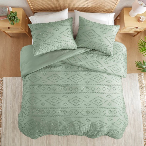 510 Design Gigi Comforter Mini Set in Sage Green, Full/Queen AM10-0545