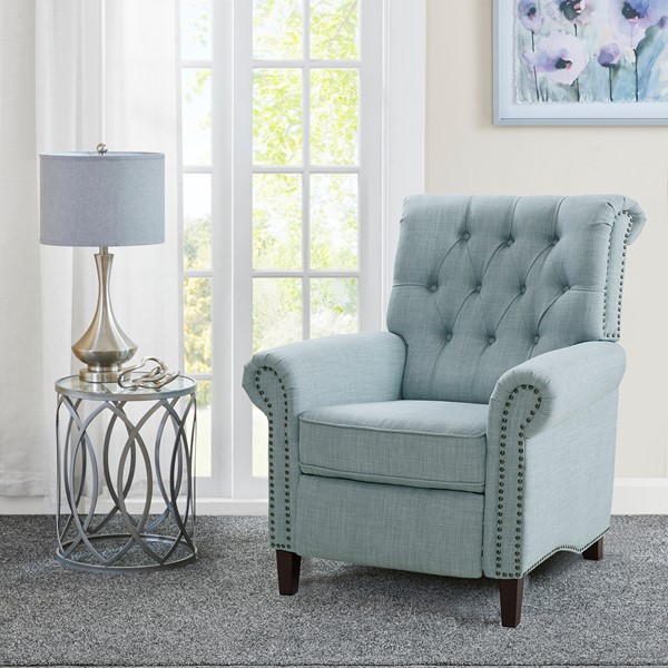 Madison Park Aidan Push Back Recliner in Light Blue MP103-1269