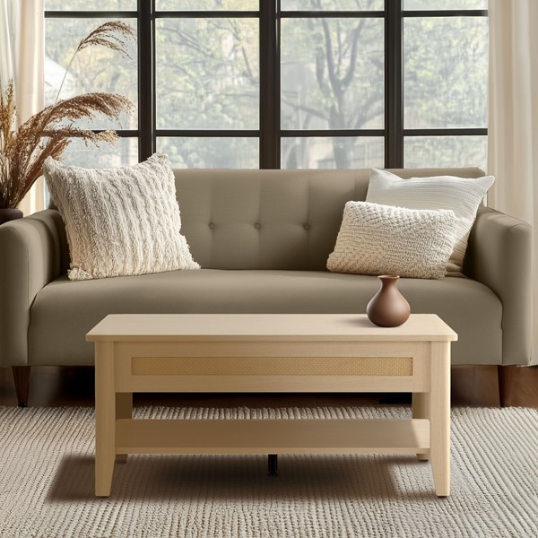 510 Design Lennox Lift Top Coffee Table in Natural, 34.5"W x 19"D x 16~21.5"H FUR120-0053