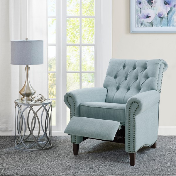 Madison Park Aidan Push Back Recliner in Light Blue MP103-1269