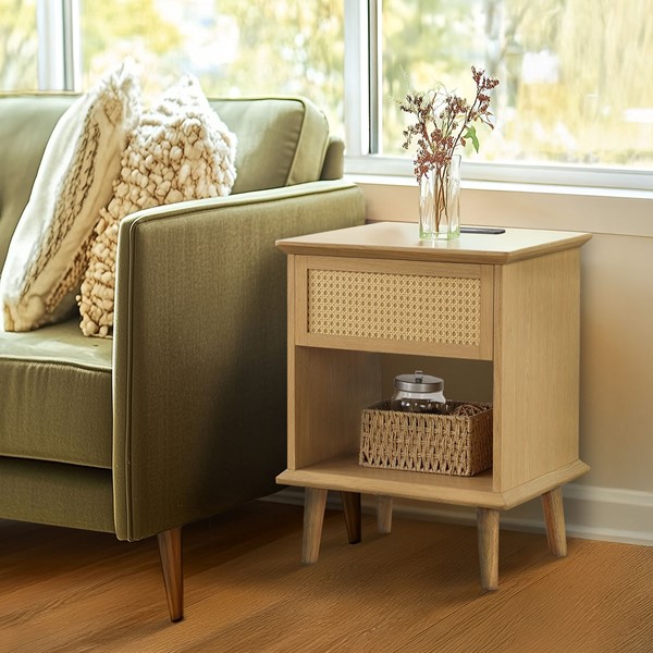 510 Design Teagan End Table in Natural, 18"W x 15.25"D x 23.75"H FUR120-0057