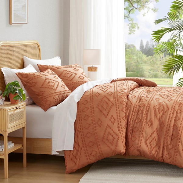 510 Design Gigi Comforter Mini Set in Terracotta, Full/Queen AM10-0551