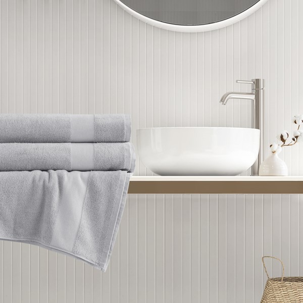 Comfort Spaces Premium Turkish Cotton 500GSM Plush Towel Set in Light Grey, 2-Piece AM73-0232