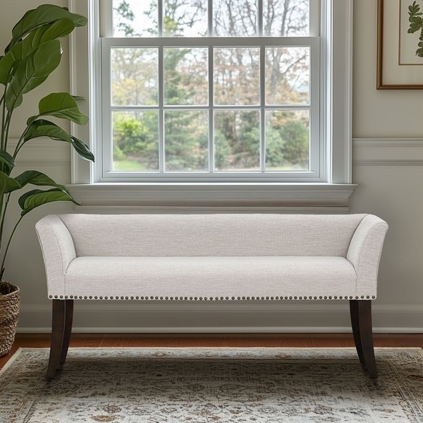 Madison Park Welburn Upholstered Bench in Cream MP105-1272