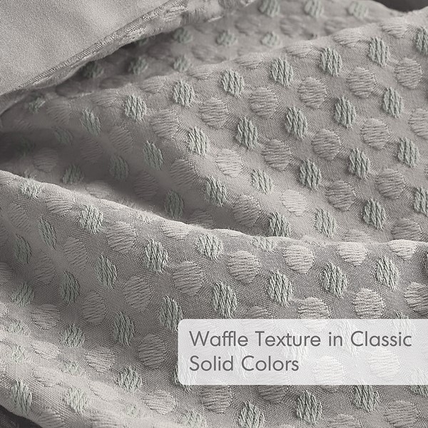 Comfort Spaces Aera Waffle Weave Textured Comforter Set in Light Grey, Full/Queen AM10-0011