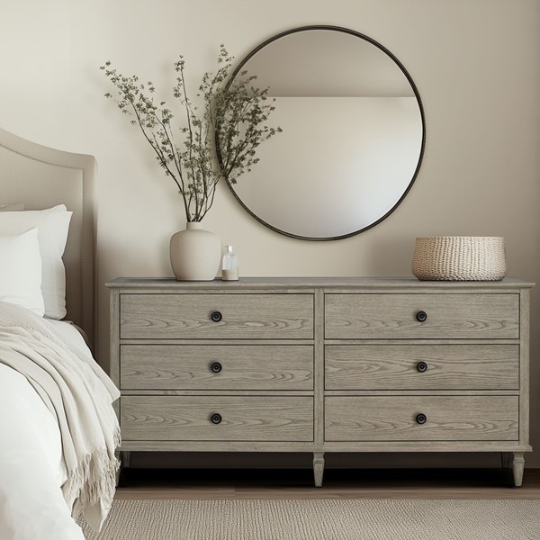 Madison Park Signature Victoria 6-drawer wood dresser (70") in Reclaimed Grey MPS137-0323